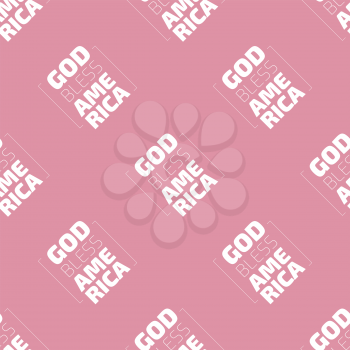 God Bless America seamless vector pattern on a pink background