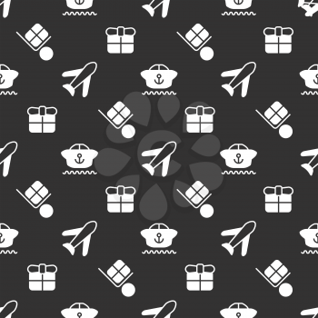 Delivery seamless pattern on a black background