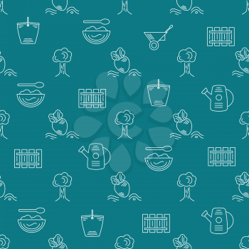 farm seamless pattern on a green background
