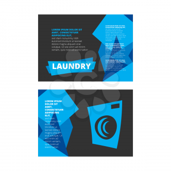 Modern Laundry banner design with abstract blue and black background