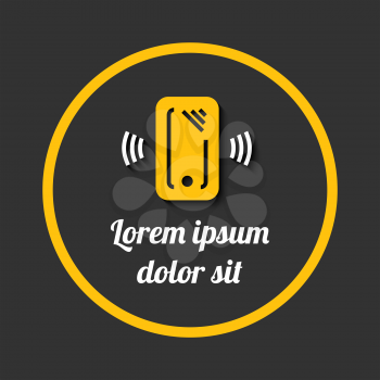Mobile phone with sample sign banner on black background