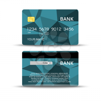 Templates of credit card design with an abstract background, Isolated vector