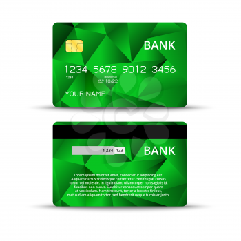 Templates of credit card design with an abstract background, Isolated vector