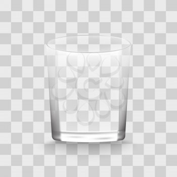 Vector water glass isolated with shadows on the transparent background