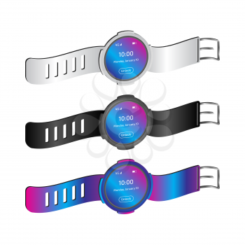 Shiny Three dimensional Smart watches design set