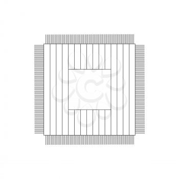 Outline vector microprocessor. Black icon on the white background