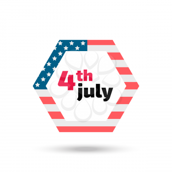 USA Independence day vector banner on the white background