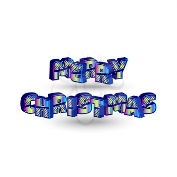 Merry Christmas isometric duotone sign on the white background