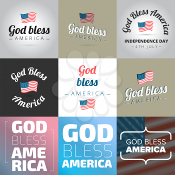 God Bless America. Vector banners set