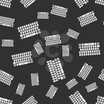 Smartphone keyboard seamless pattern on the black background