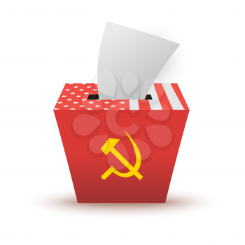 USA election of socialism. Vector illustration concept with the hammer and sickle