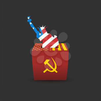 USA election of socialism. Vector concept with the Statue of Liberty