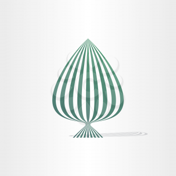 abstract green tree with pattern lines design element 