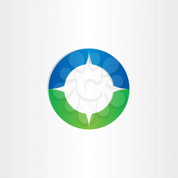 green blue compass icon design