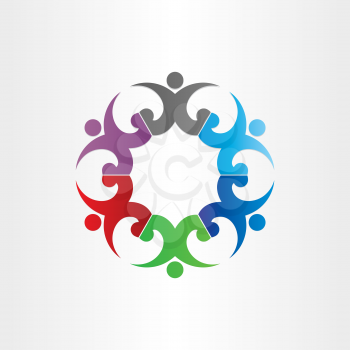 group of people in circle party celebrating teamwork symbol 