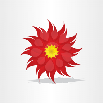 red flower decoration design abstract icon element