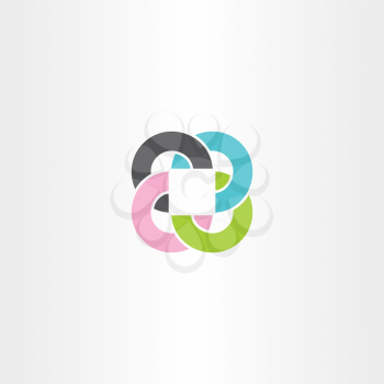 abstract business circles and square colorful logo design