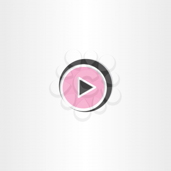 black and pink play button icon media