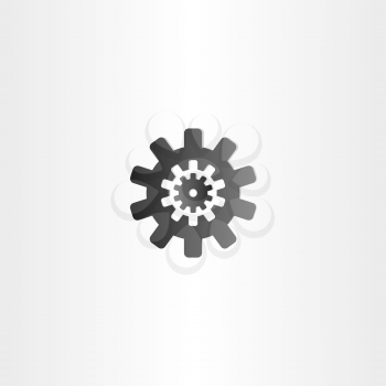 black gear icon vector sign design element