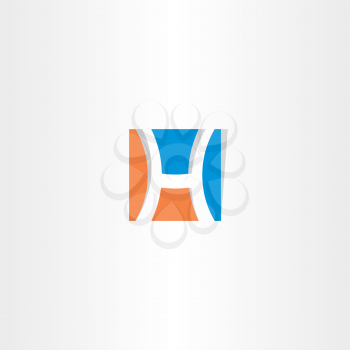 blue orange square logo letter h icon symbol 