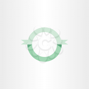 green circle ribbon banner icon design