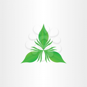 green leaf abstract vector symbol design