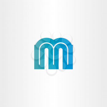 letter m blue vector icon design
