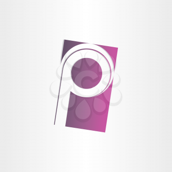 letter p purple vector sign design