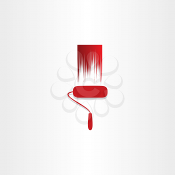 red paint roller abstract icon design