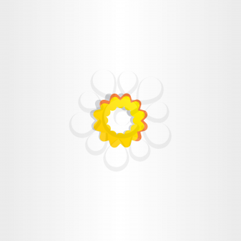 sun icon abstract yellow flower symbol sign