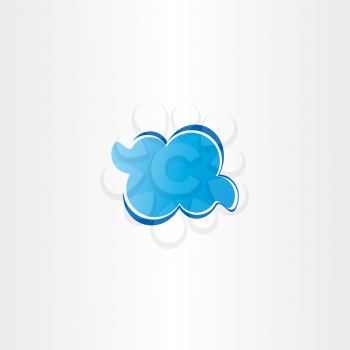 vector blue cloud icon logo design 