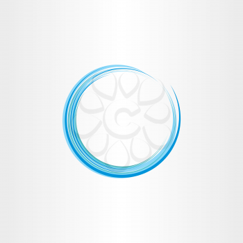 blue water wave circle design element vector symbol