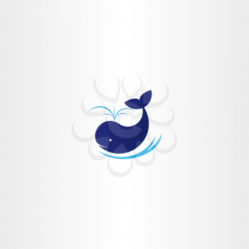 blue whale vector icon sign logo symbol