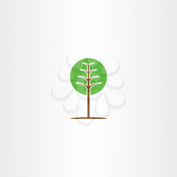 geometric green circle tree icon logo design