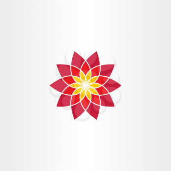 geometric red flower vector icon sign logo design