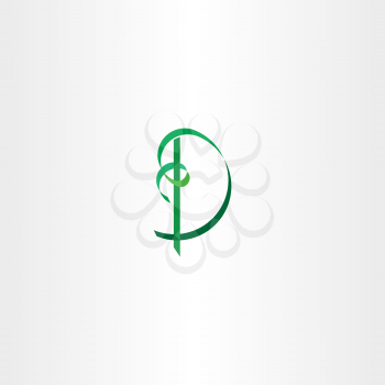 green letter d ribbon tape logo emblem 