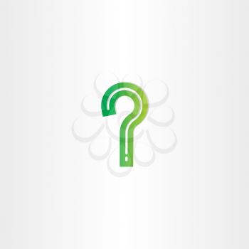green question mark stylized vector icon