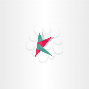 letter k vector sign logotype polygon logo design