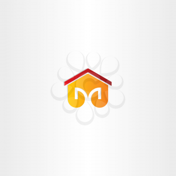 letter m house building icon design