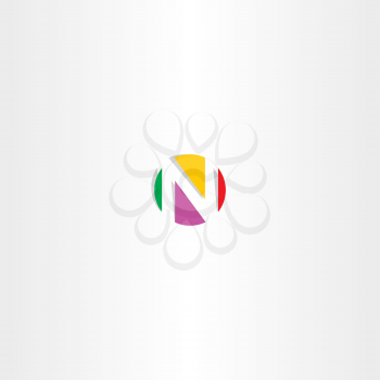 letter n colorful logo circle vector design 