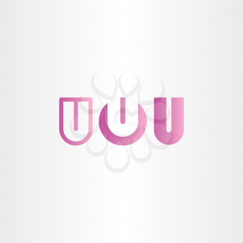letter u purple vector logo icon set design