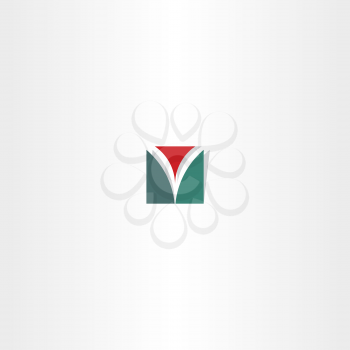 letter v abstract square logo sign design emblem