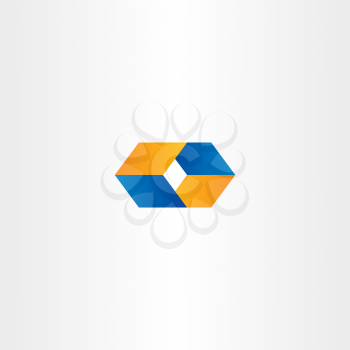 logo o letter o orange blue logotype vector emblem