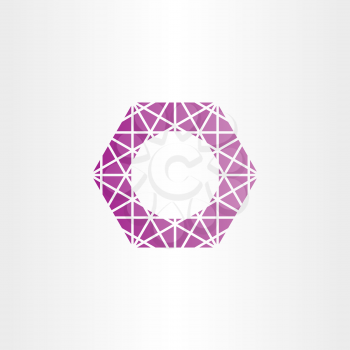 purple hexagon polygon vector frame design