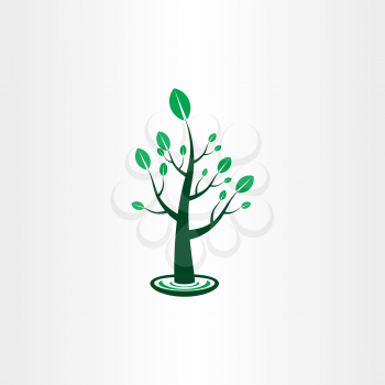 tree with green leaves vector icon sign design element bio