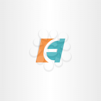 turquoise orange letter e logo icon element label