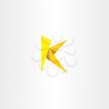 yellow paper letter k triangle logo emblem