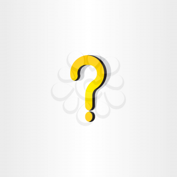 yellow question mark icon vector element ask sign