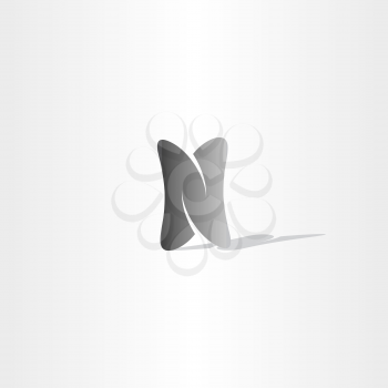 black logo n logo letter n vector icon symbol