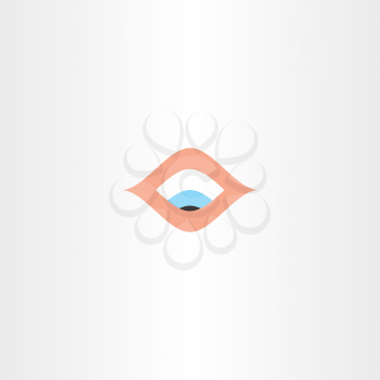 human eye looking down vector icon design